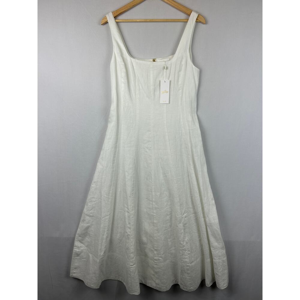 Lilly Pulitzer Calina Linen Midi Dress Resort White 016870 Women's SIze 10